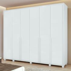 Guarda-roupa 6 Portas 6 Gavetas 100% Mdf com Pés Imperatore Branco