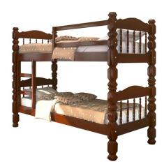 Beliche Torneada em Madeira Maciça 2 Colchões D28 88x188x14 - Digo.Cas