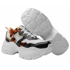 Tênis Chuncky Feminino em Couro Ariela Animal Print Polo Urban-Feminino