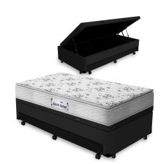 Cama Box Baú e Auxiliar Solteiro + Colchão de Espuma D33 - Probel - Guarda-Costas ProEvidence Plus 88cm