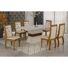 Conjunto Sala de Jantar 6 Cadeiras Kate Siena Moveis