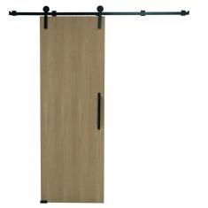 Porta Celeiro De Correr Verniz Kit Preto 210x70