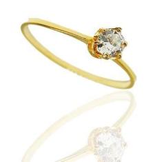 Anel de Ouro 18k Solitário - Elegancy Joias, 25