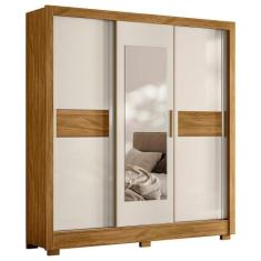 Guarda Roupa Casal Bahamas 3 Portas Deslizantes com Espelho - Moval, F