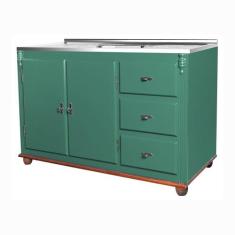 Balcão para Pia de Cozinha Antique 120 cm de Madeira com 2 Portas e 3 