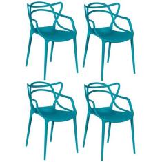 Kit 4 Cadeiras Allegra - Turquesa - Magazine Decor