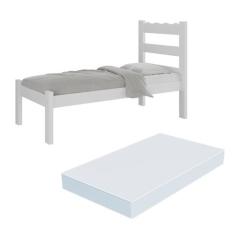 Cama de Solteiro Madeira Maciça com Colchão Incluso Multimóveis CR3525