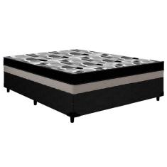 Cama Box Viúva: Colchão Anatômico D33-ep Iso 100 Double + Base Crc Courano Black(128x188x20)