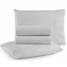 Jogo de Cama Lençol Casal Micro Percal 300 fios com 4 Peças Premium - BF Colchões