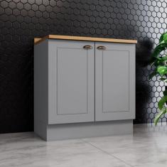 Balcão para Cozinha 2 Portas 80cm com Tampo Emily Espresso Móveis