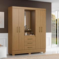 Guarda Roupa Casal 4 Portas 3 Gavetas Paris Aramóveis, Atacama