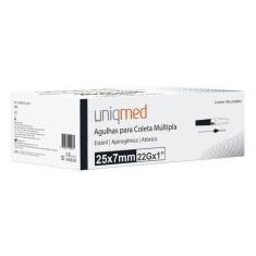 KIT 500UN Agulha De Coleta Sangue Multilpla 25x7mm Uniqmed