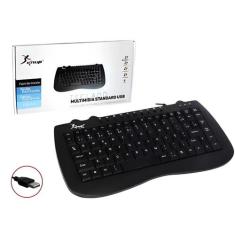 Mini Teclado Multimídia Com Conexão por Fio Cabo Usb Pc Notebook Padrã