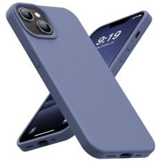 Capa OuXul projetada para iPhone 14, 13 capas protetoras de silicone líquido à prova de choque com forro de microfibra macio antiarranhões, capa ultrafina de proteção contra quedas de 6,1 polegadas