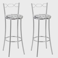 Kit 2 Banquetas Cromadas Bc51-a E523