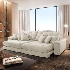 Sofá ágata Linho Dois Módulos De 90 Cm B25 Meu Sofá Online A302 Linho Branco