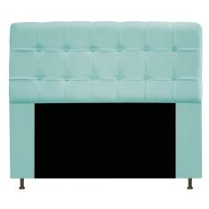 Cabeceira Mel 160Cm Queen Size Com Botonê Suede Azul Tiffany