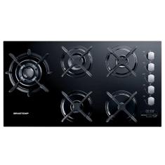 Cooktop a Gás Brastemp 5 Bocas Preto Quadrichama e Timer Touch Bivolt BDT86AE