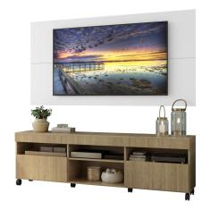 Rack Com Painel e Suporte Tv 65 e 2 Portas Rustic/branco