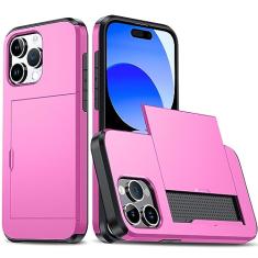 SORAKA Capa para iPhone 15 Pro Max com porta-cartões Capa para carteira Capa blindada para iPhone 15 Pro Max Capa para PC TPU de camada dupla Capa à prova de choque