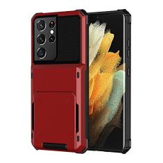 SORAKA Capa para Samsung Galaxy S21 Ultra 5G com porta-cartões Capa para carteira Samsung Galaxy S21 Ultra 5G Capa PC TPU 2 em 1 de camada dupla Capa à prova de choque com capacidade para 5 cartões