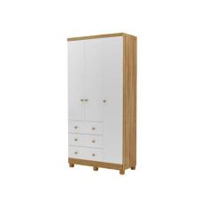 Guarda Roupa Infantil Moveis Peroba Junior 03 portas MDF -, Branco Amê