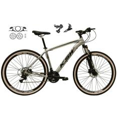    Bicicleta aro 29 Ksw Xlt 24v Câmbios Shimano Freios Hidráulicos Garfo com Suspensão Pneu Faixa Bege - Preta\Preto