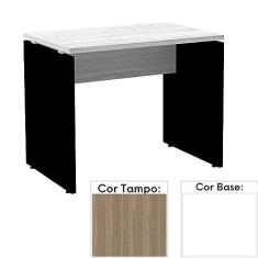 Mesa de Escritório Pé Painel Pe25 em Mdp 150 x 70 cm Cor Noce Naturalle e Base Branca