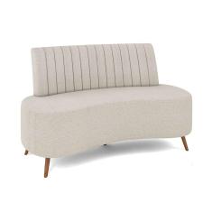 Sofá 2 Lugares Living 160cm Pé Palito Maraú Bouclê Bege K01 - D`Rossi