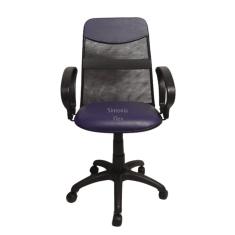 Cadeira  diretor tela giratória com faixa - mecanismo relax -  braço fixo corano roxo