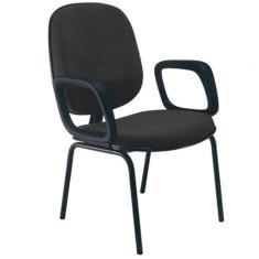 Cadeira Com Braços Diretor Para Escritório Linha Uno Preto