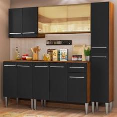 Cozinha Completa Madesa Emilly West com Balcão, Armário Vidro Reflex e
