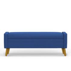 Recamier Bau Londres 1,40m Suede Azul marinho - Clique Decor - Clique 