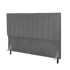 Cabeceira Estofada de Cama Solteiro Box 100 cm Catarina Linho E Frame 