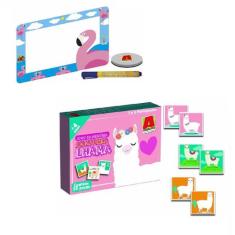 Risque Rabisque Flamingo + Jogo da Mémoria Lhama em Madeira - Algazarr