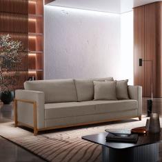 Sofá Paris 03 Lugares 174 Cm - Linho Cinza