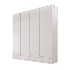 Guarda-roupa solteiro 4 portas 5 gavetas MDF - Paris-Branco - Bianchi 