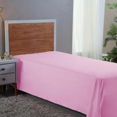Lençol Solteiro Sem Elástico 400 Fios Rosa 2,50m x 1,50m - Bordando En