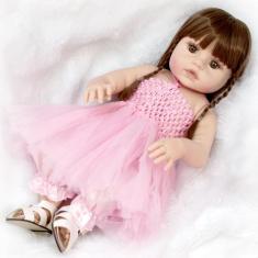 Boneca Bebe Reborn Bailarina Princesa 46cm Corpo de Silicone - Cegonha