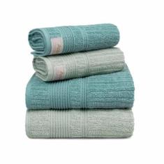 Jogo Toalha De Banho 4 Peças Sonata Fio Penteado Appel Netuno-lunar - 