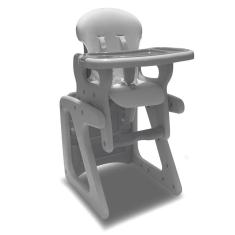 Cadeirão 2 Em 1 Mesinha e Alimentação Vira-Mesinha Baby Style Cinza