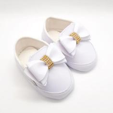 Tênis Calce Fácil com Laço Menina Ticos Baby - Tico'S Baby, Branco, 15