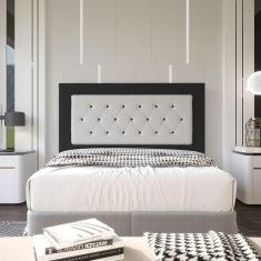 Cabeceira Casal 1,60m Havana Suede Preto Dal Poz Estofados