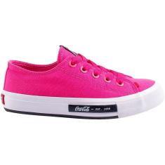 Tênis Casual Feminino Chuteirinha Lona Coca Cola CC1947-Feminino