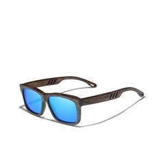 Óculos de Sol Masculino Artesanal Bambu Kingseven Proteção Polarizados UV400 Espelho GC5907 (Azul)