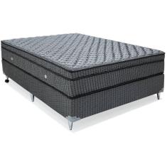Conjunto Cama Box Colchão Orthotel Luxo Casal 138x188x27cm Ortobom Cinza