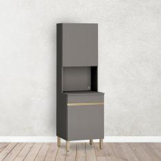 Paneleiro 2 Portas 4 Prateleiras 193x60cm Cozinhas Compactas Kits Paraná Gris