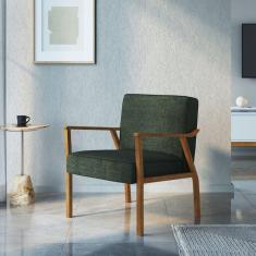 Poltrona em Madeira Maciça Antônia Nogueira/Algodão