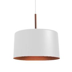 Pendente Large Biboquê  Branco Com Cobre