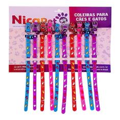 Coleira Silicone Para Cães E Gatos Cartela Com 10 Unidades.